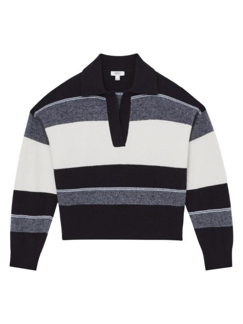 REISS Women's Simmy Striped Wool-Cashmere Sweater - Navy Cream