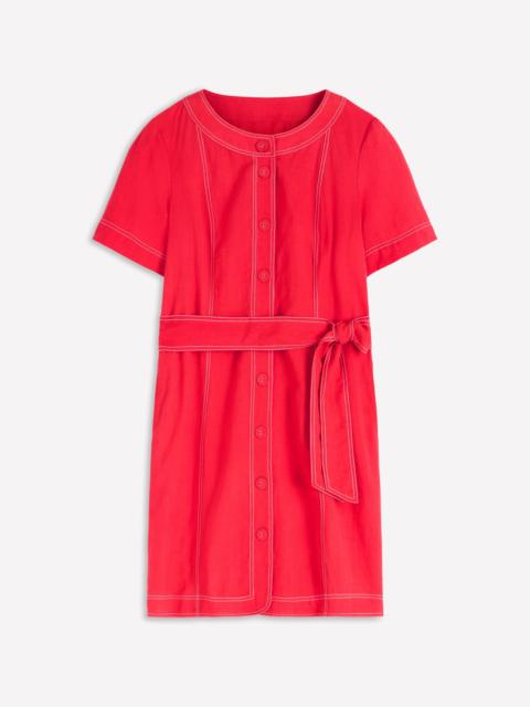 BODEN Callie Linen Short Dress-Bright Cherry