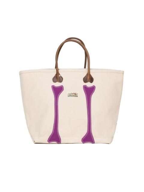 Kapital #4 Canvas KOTSU KOTSU TOTE BAG L - Ecru x Purple