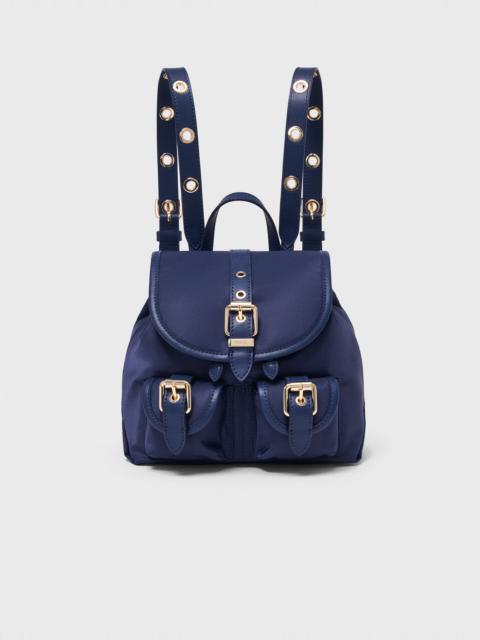 maje Mini leather and nylon backpack