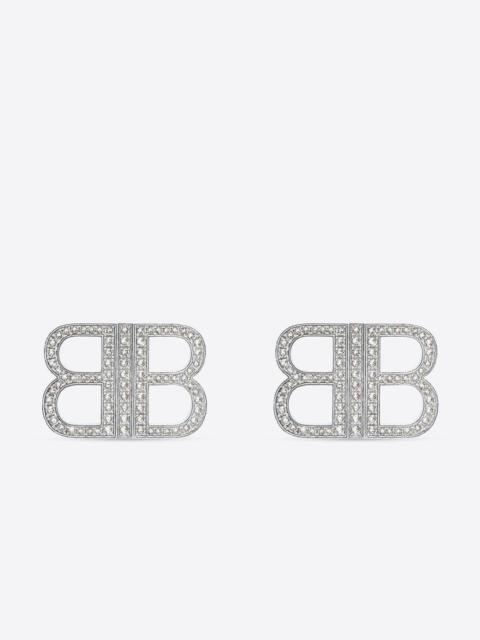 BALENCIAGA Women's Bb 2.0 Earrings in Silver