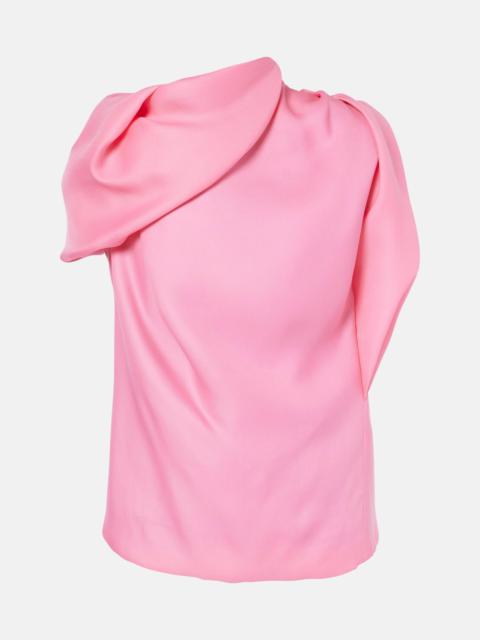 Dries Van Noten Draped silk satin top