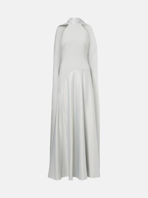 SOLACE LONDON Cece halterneck crêpe and satin gown