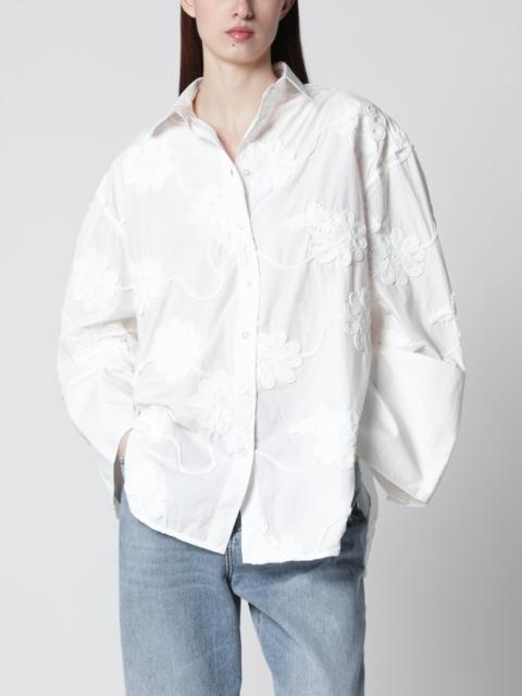 ROTATE Flower oversized floral shirt in organic cotton, white