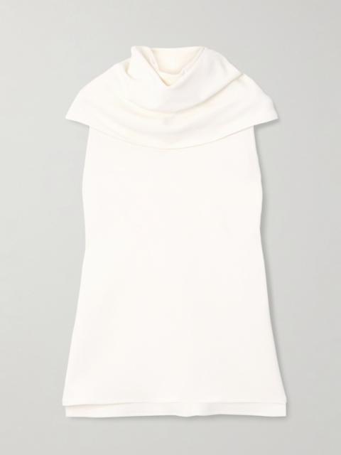 Another Tomorrow Draped crepe blouse Cream