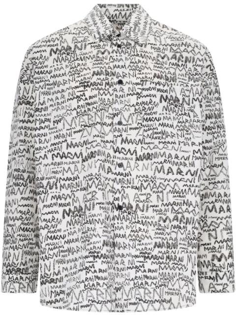 Marni logo-scribble shirt