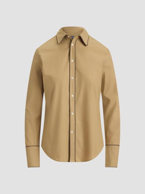 Polo Ralph Lauren Women's Slim-Fit Stretch Cotton Button-Front Shirt - Cafe Tan