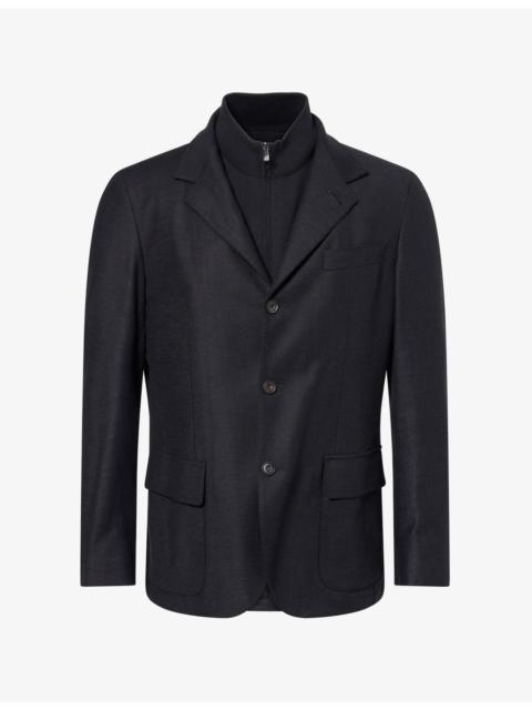 CORNELIANI Bib Single-Breasted Wool And Silk Blazer