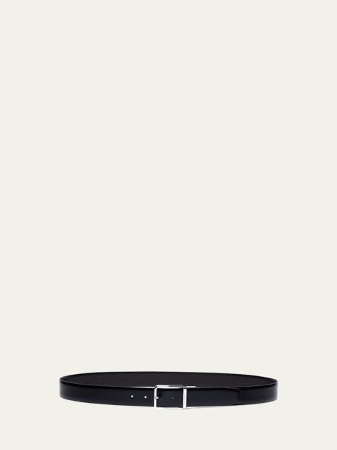 Santoni Men's Smooth Leather Reversible Belt