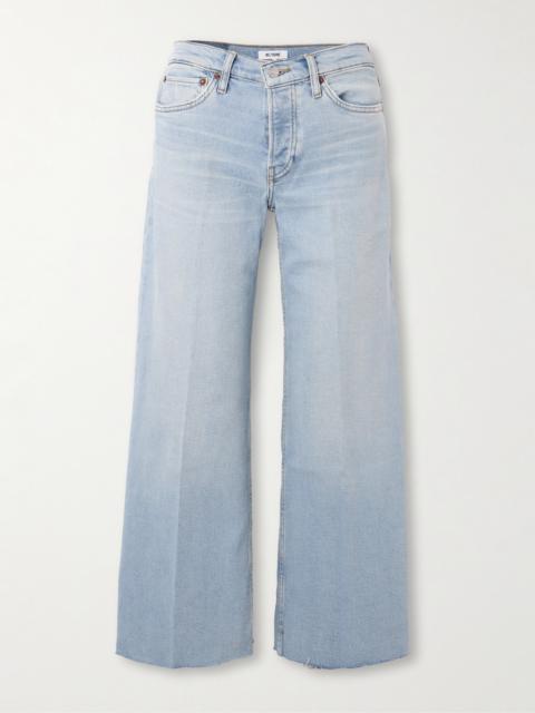 RE/DONE Frayed Mid-rise Wide-leg Jeans