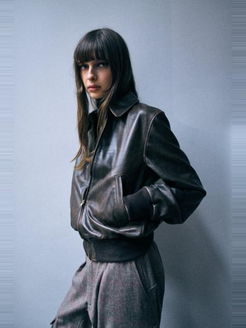 R13 Boyfriend Leather Bomber
