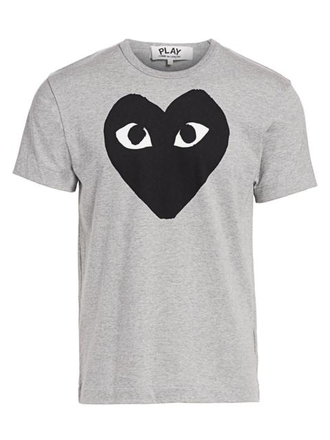 Comme des Garçons PLAY Men Printed Cotton Tee - Grey
