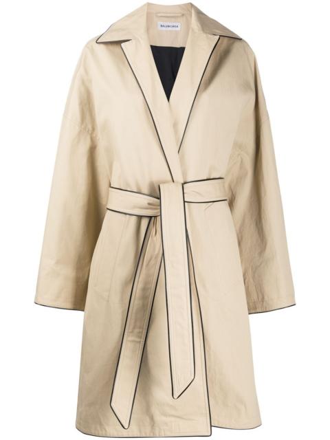 BALENCIAGA contrast trim trench coat