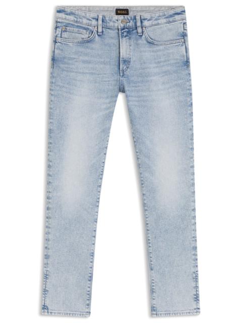 BOSS SLIM-FIT JEANS IN SILK-BLEND DENIM
