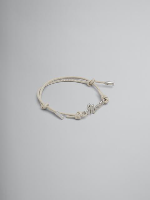 Marni WHITE LEATHER LOGO BRACELET