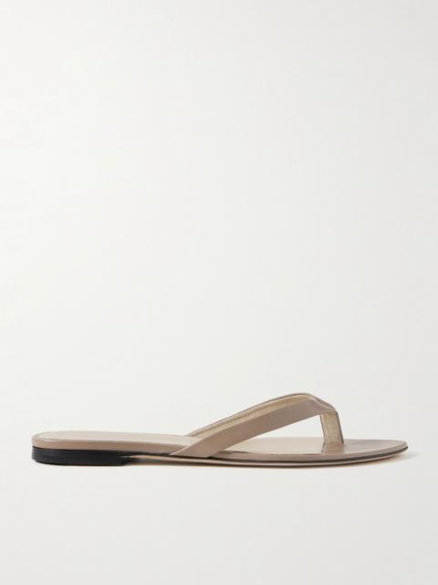 The Row Sacha leather flip flops Gray