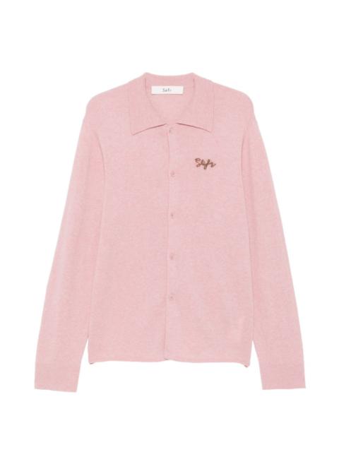 Séfr logo-embroidered cardigan