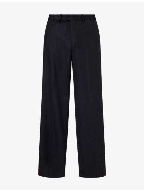 EMPORIO ARMANI Tailored Straight-Leg Virgin-Wool And Cashmere Trousers