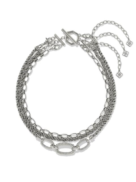 KENDRA SCOTT Sandy Vintage Silver Multi Strand Chain Necklace