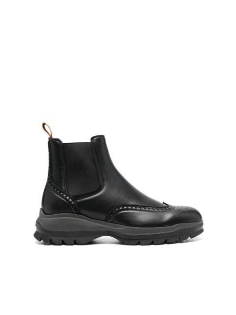 leather brogue Chelsea boots