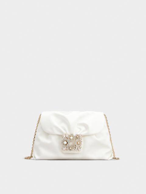 RV Drapé Bouquet Pearl Strass Buckle Mini Bag in Satin