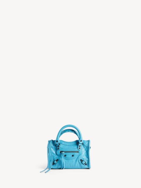 BALENCIAGA Women's Le City Bag Nano in Bleu Cyan