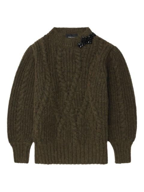 Simone Rocha embellished cable-knit sweater