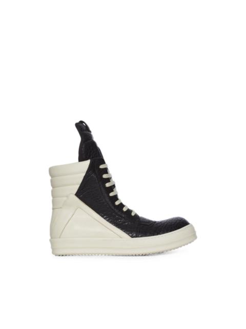 Rick Owens Geobasket panelled leather sneakers