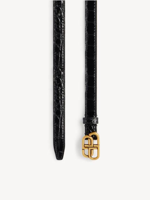 BALENCIAGA Women's Bb Super Thin Belt in Black