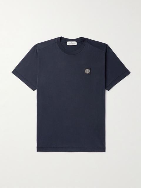 Stone Island Logo-Appliquéd Cotton-Jersey T-Shirt Navy