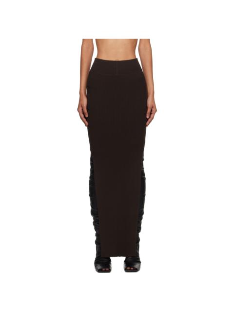 Rick Owens Brown Concordians Sacriskirt Midi Skirt