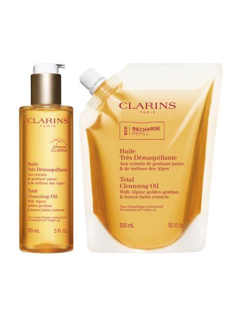 CLARINS Total Cleansing Oil Refill Kit | Full Size + Refill | For Purified, Makeup-Free Skin
