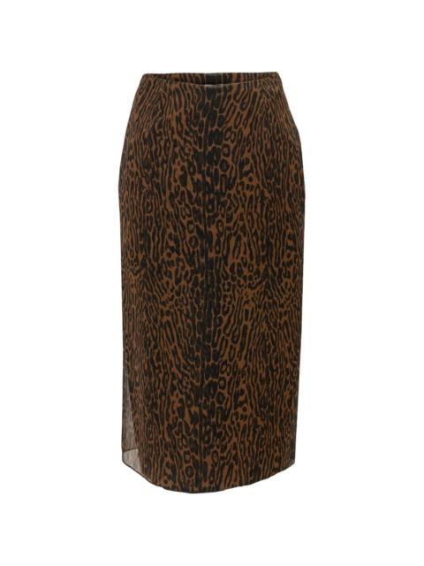 CAROLINA HERRERA leopard-print silk midi skirt