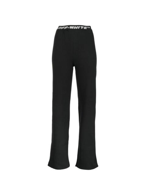 logo-waistband straight-leg trousers