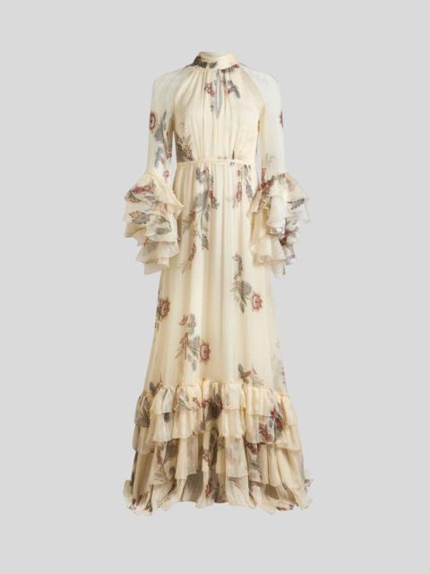 Etro LONG PRINTED SILK CREPON DRESS