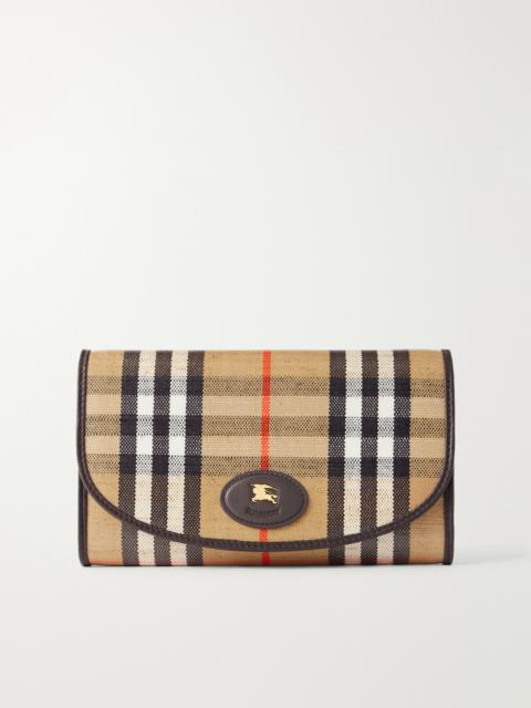 Burberry Leather-trimmed Checked Coated-canvas Clutch