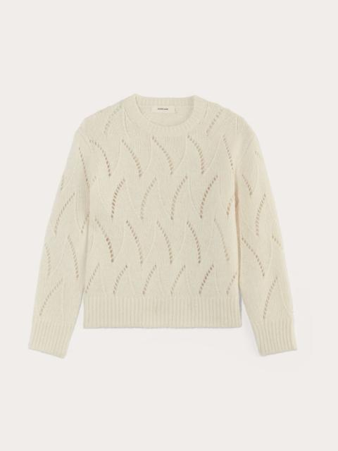EVERLANE THE POINTELLE SWEATER IN CLOUD