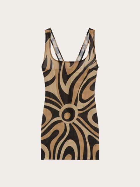 PUCCI MARMO SQUARE NECKLINE MINI DRESS