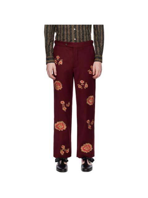 BODE Burgundy Rococo Trousers