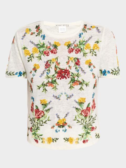Alice + Olivia Cindy Embellished Crop Top