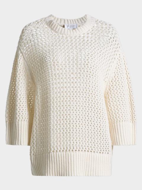 MICHAEL KORS Open-Stitch Crewneck Sweater