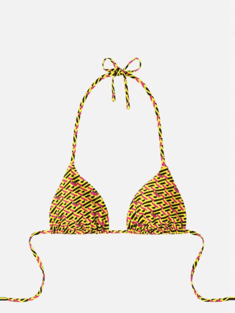 Greca Signature Print Bikini Top