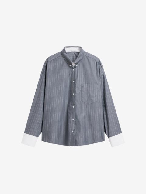 The Frankie Shop Lorna Shirt - Grey/White Pinstripe