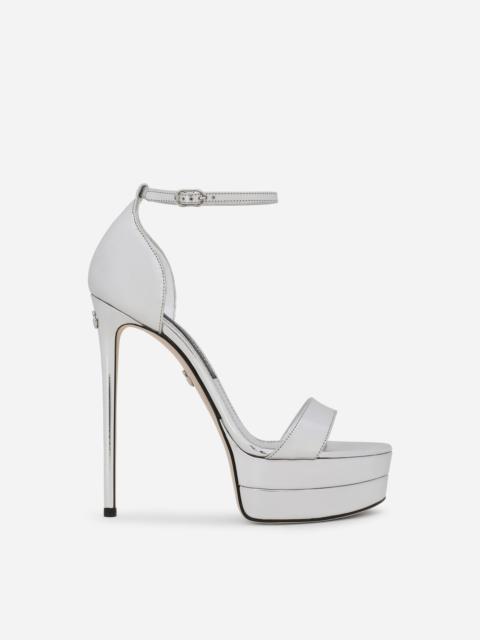 Dolce & Gabbana Mirrored-effect calfskin platform sandals