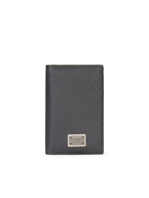 Dolce & Gabbana logo-plaque leather cardholder