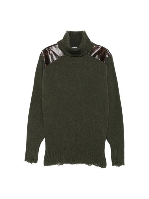 Stella McCartney panelled frayed-hem sweater