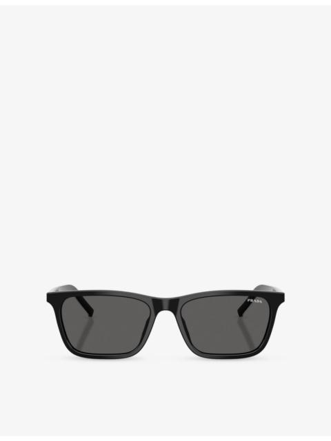 Prada PR D19S Rectangle-Frame Acetate Sunglasses