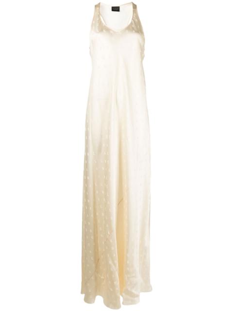 BALENCIAGA White Logo Jacquard Slip Dress