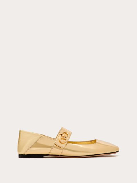 MARY-JANE VLOGO LOCKER BALLERINA IN MIRRORED CALFSKIN