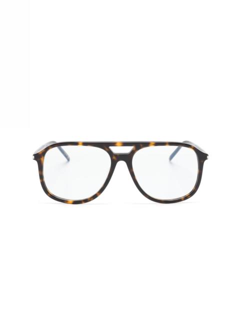 tortoiseshell pilot-frame glasses